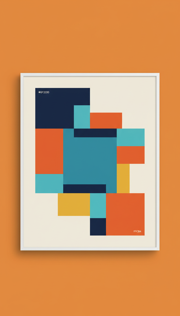 Cerulean Accent Geometric Art Print