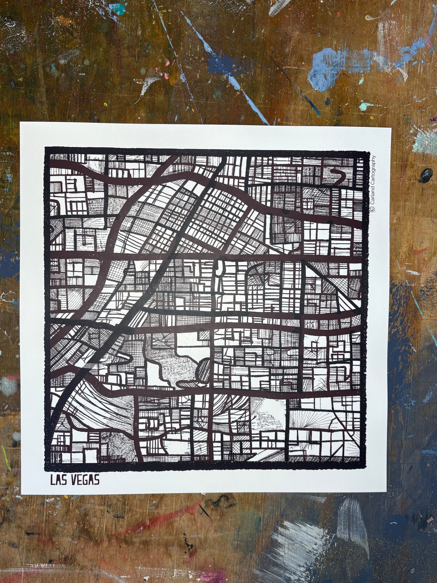 Las Vegas NV City Map Art - Collector Edition - Digital Fine Art Print
