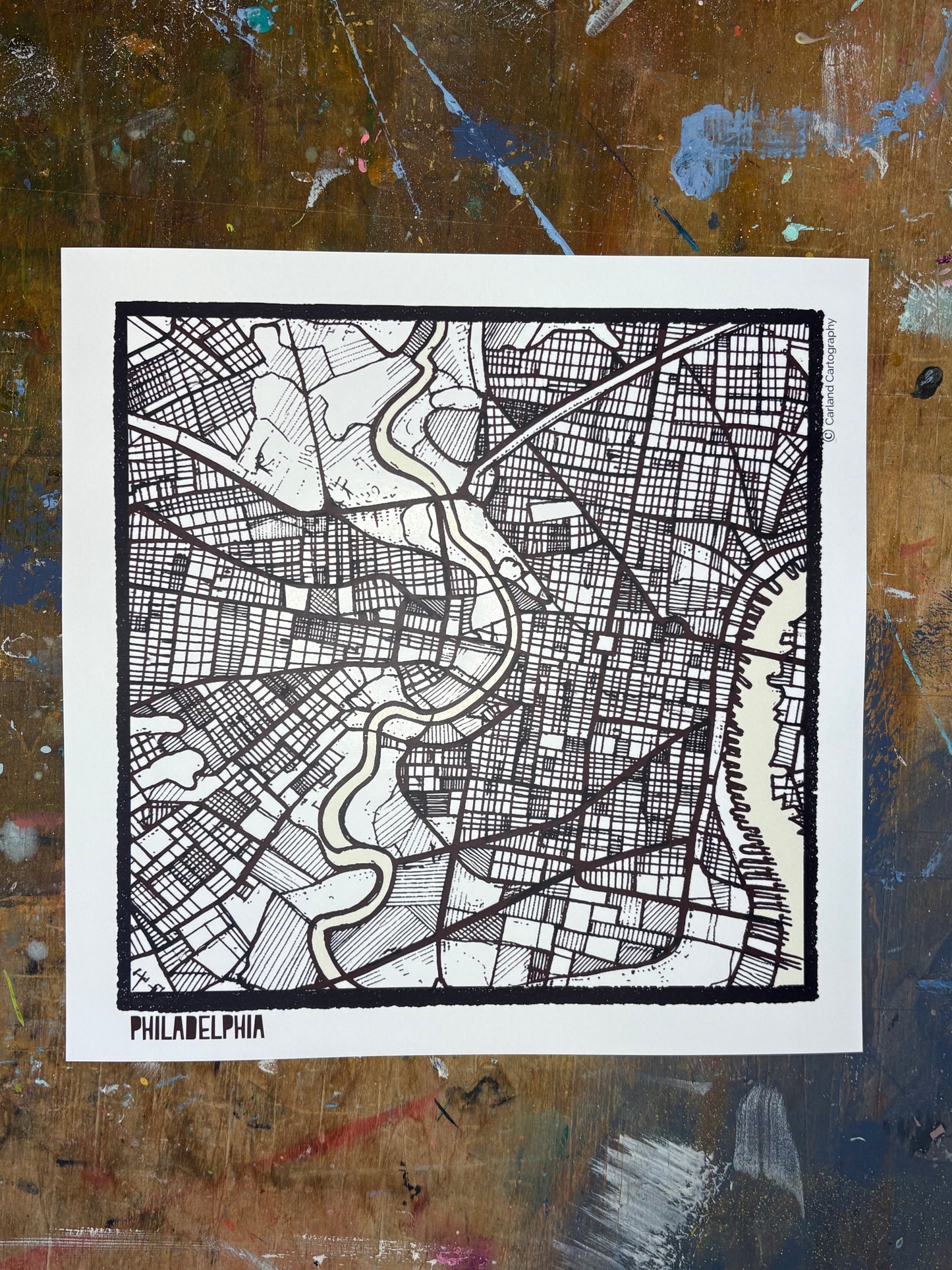 Philadelphia PA City Map Art - Collector Edition - Digital Fine Art Print