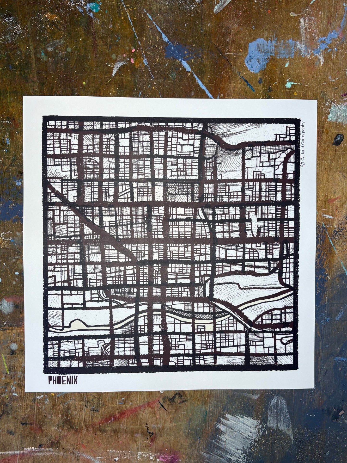 Phoenix AZ City Map Art - Collector Edition - Digital Fine Art Print