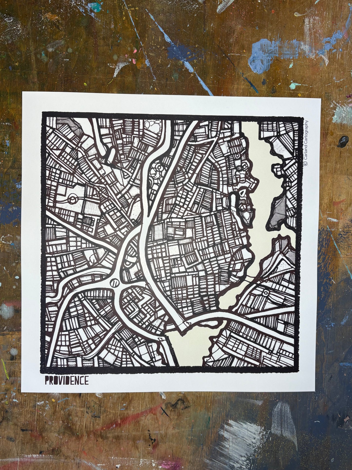 Providence RI City Map Art - Collector Edition - Digital Fine Art Print