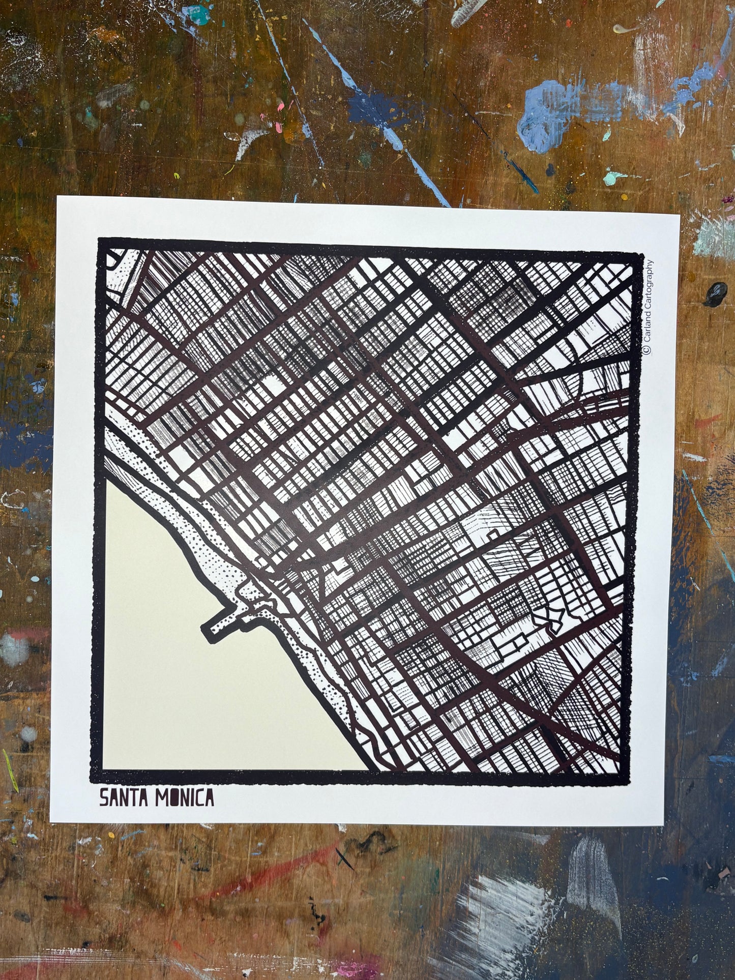 Santa Monica CA City Map Art - Collector Edition - Digital Fine Art Print
