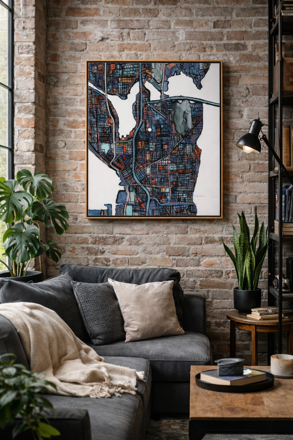 Seattle WA Map Art - Commercial License