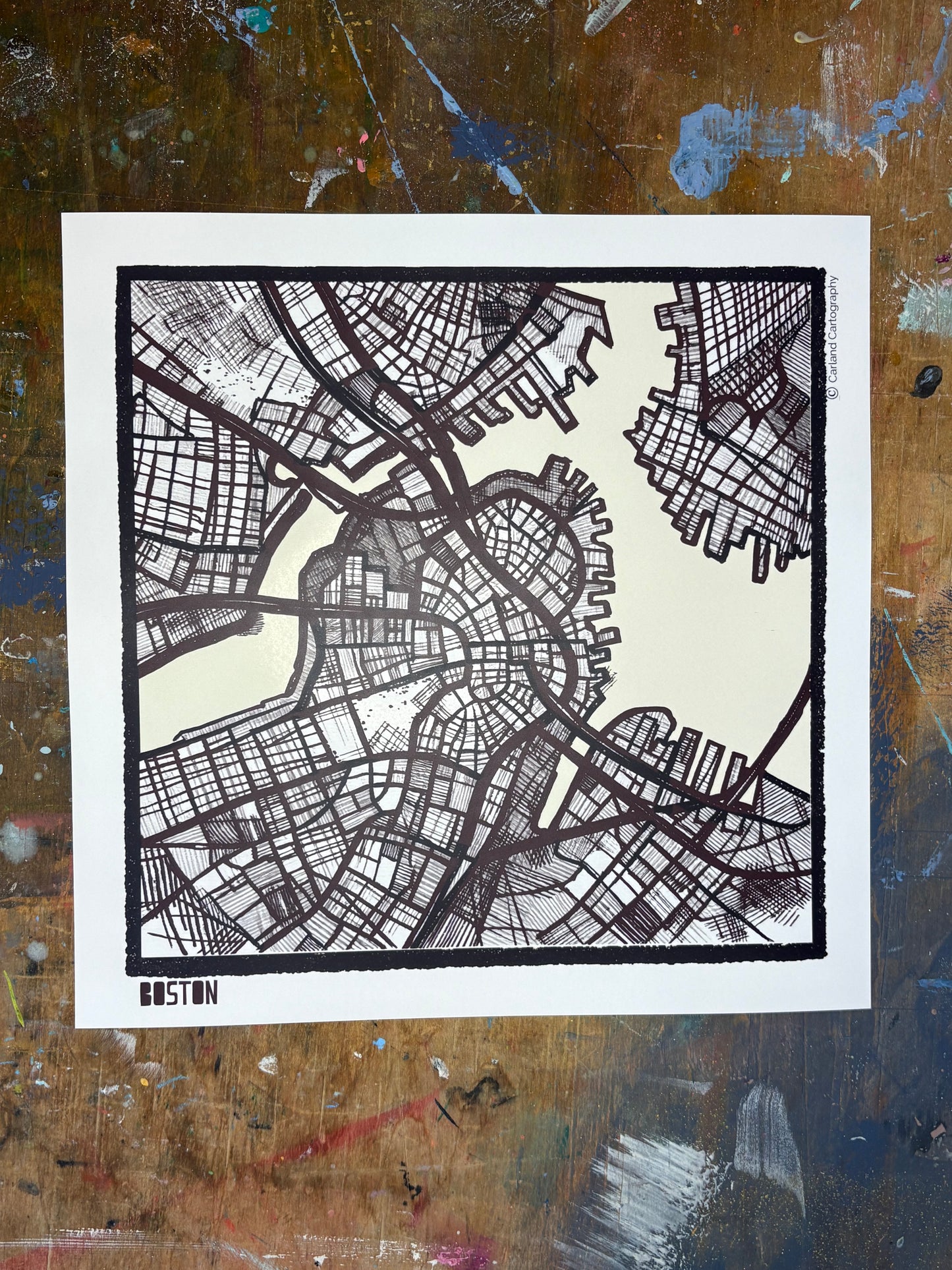 Boston MA City Map Art - Collector Edition - Digital Fine Art Print
