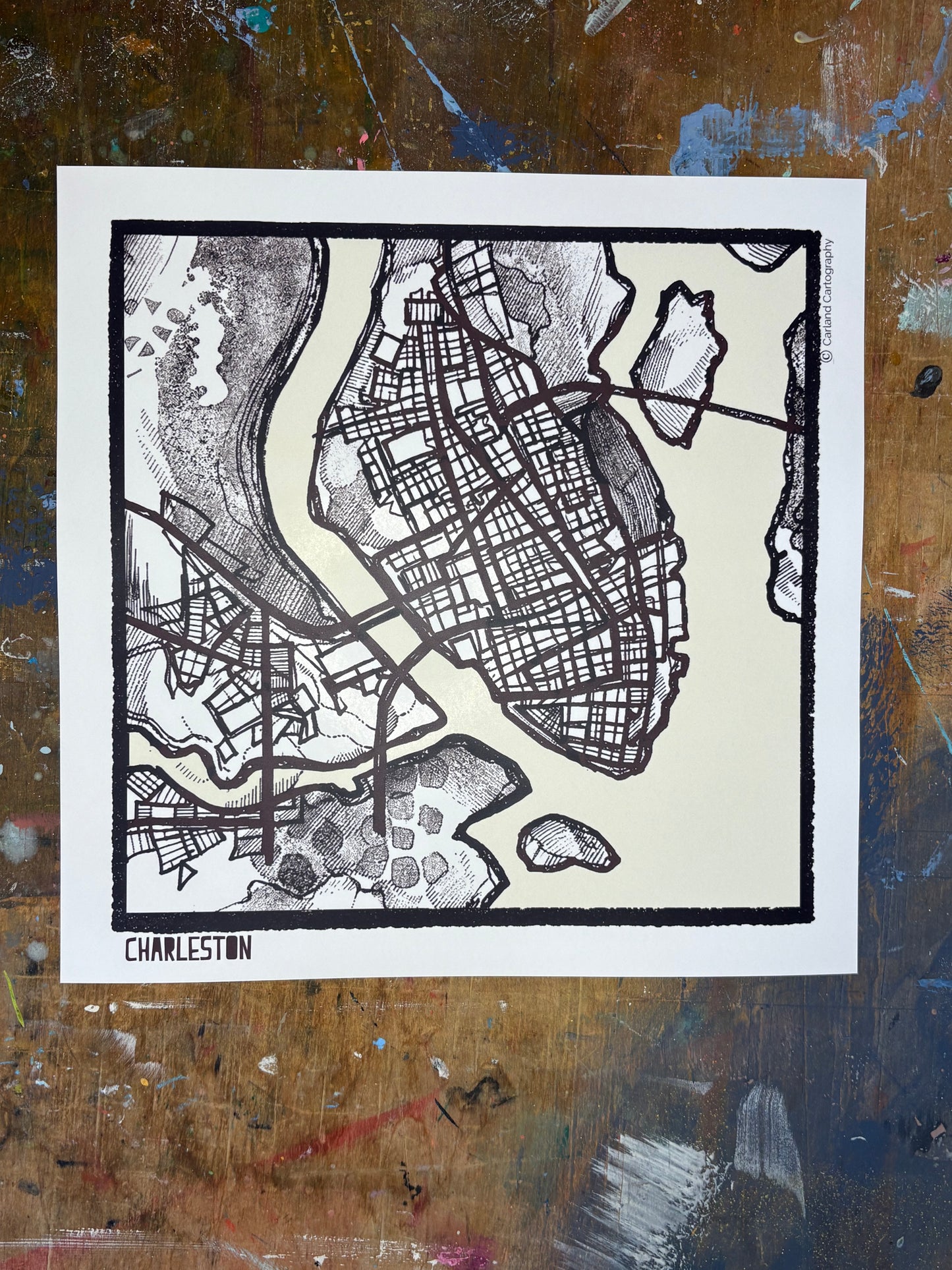 Charleston SC City Map Art - Collector Edition - Digital Fine Art Print