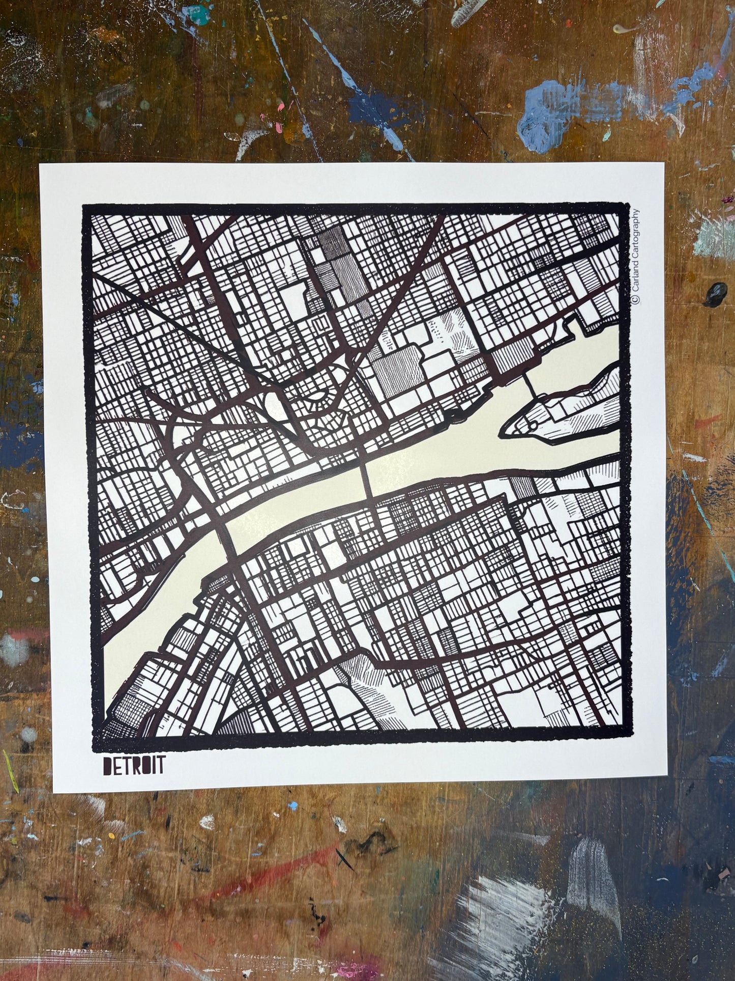 Detroit MI City Map Art - Collector Edition - Digital Fine Art Print