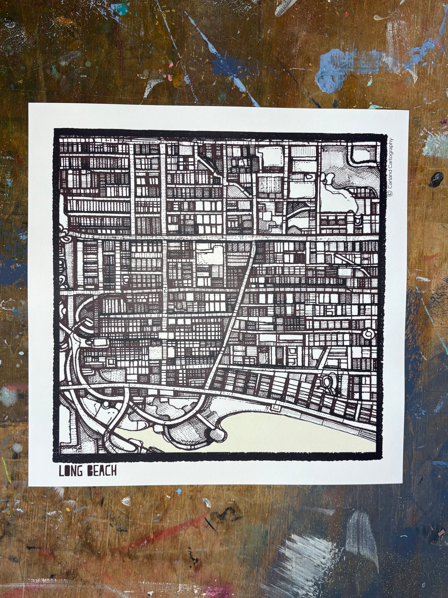 Long Beach CA City Map Art - Collector Edition - Digital Fine Art Print