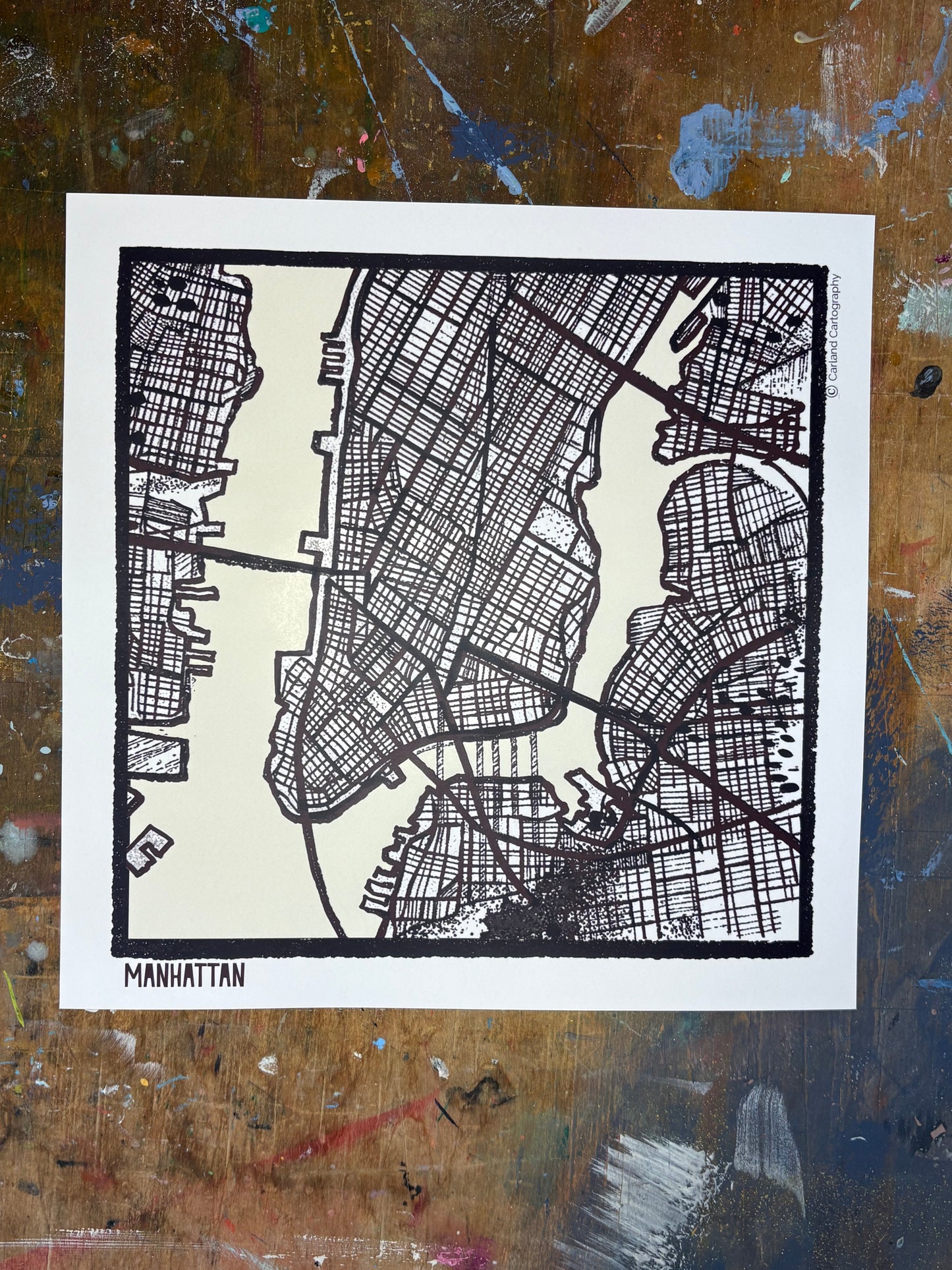 Manhattan NY City Map Art - Collector Edition - Digital Fine Art Print