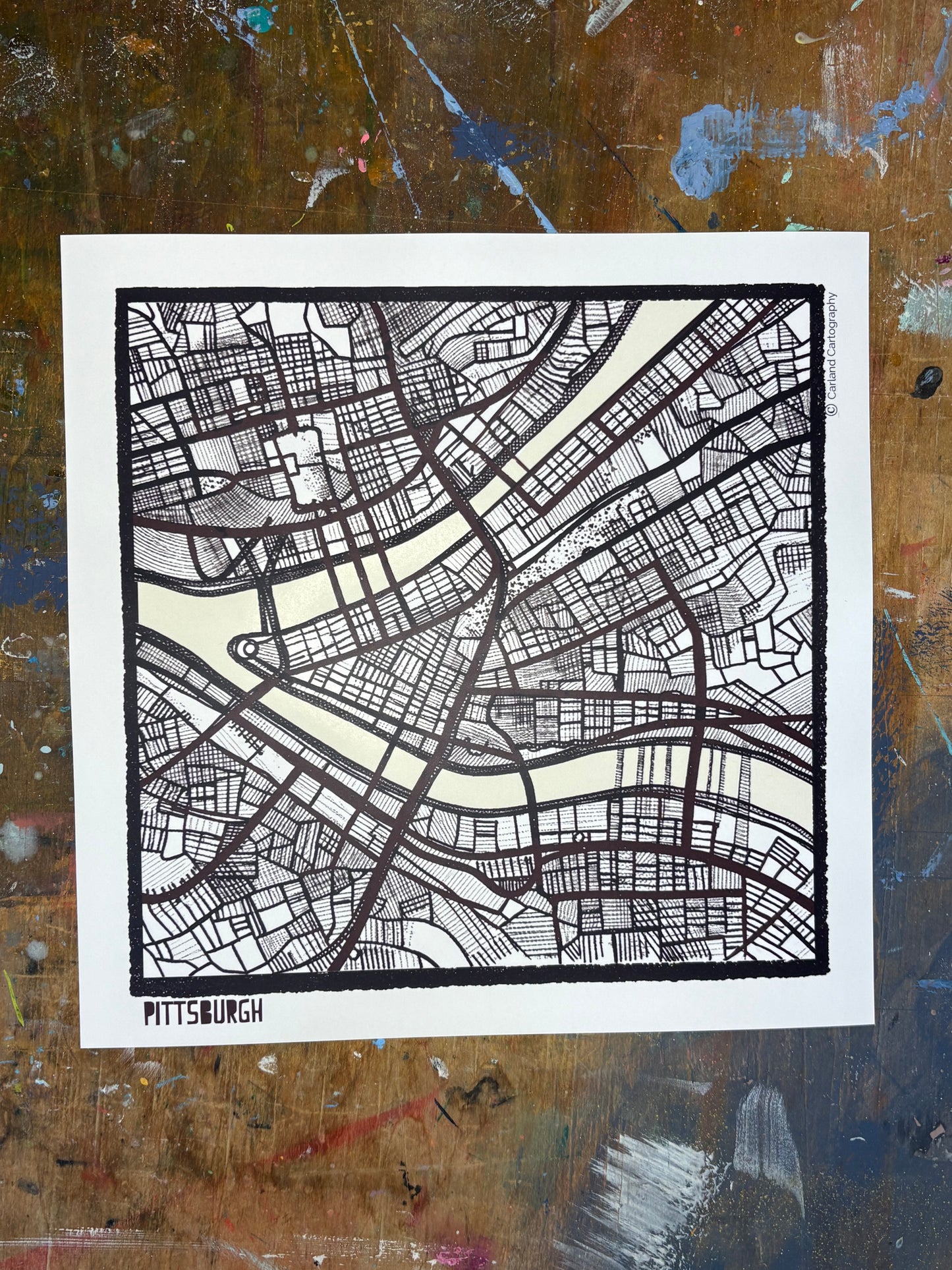 Pittsburgh PA City Map Art - Collector Edition - Digital Fine Art Print