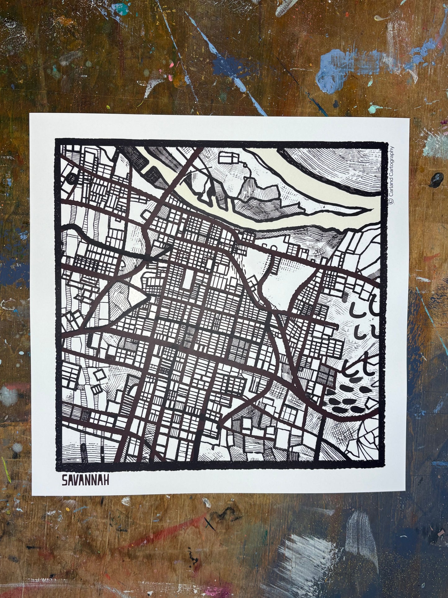 Savannah GA City Map Art - Collector Edition - Digital Fine Art Print
