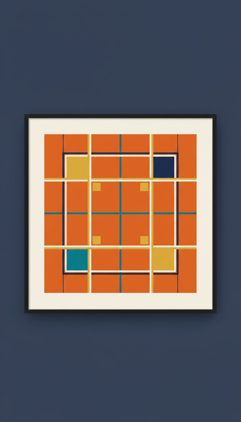 Signal Orange Grid Series Print
