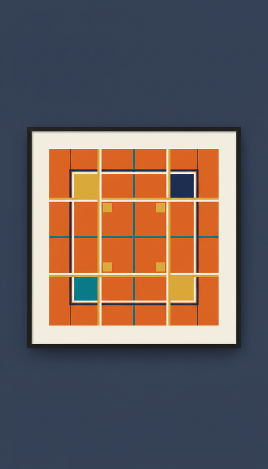 Signal Orange Grid Series Print