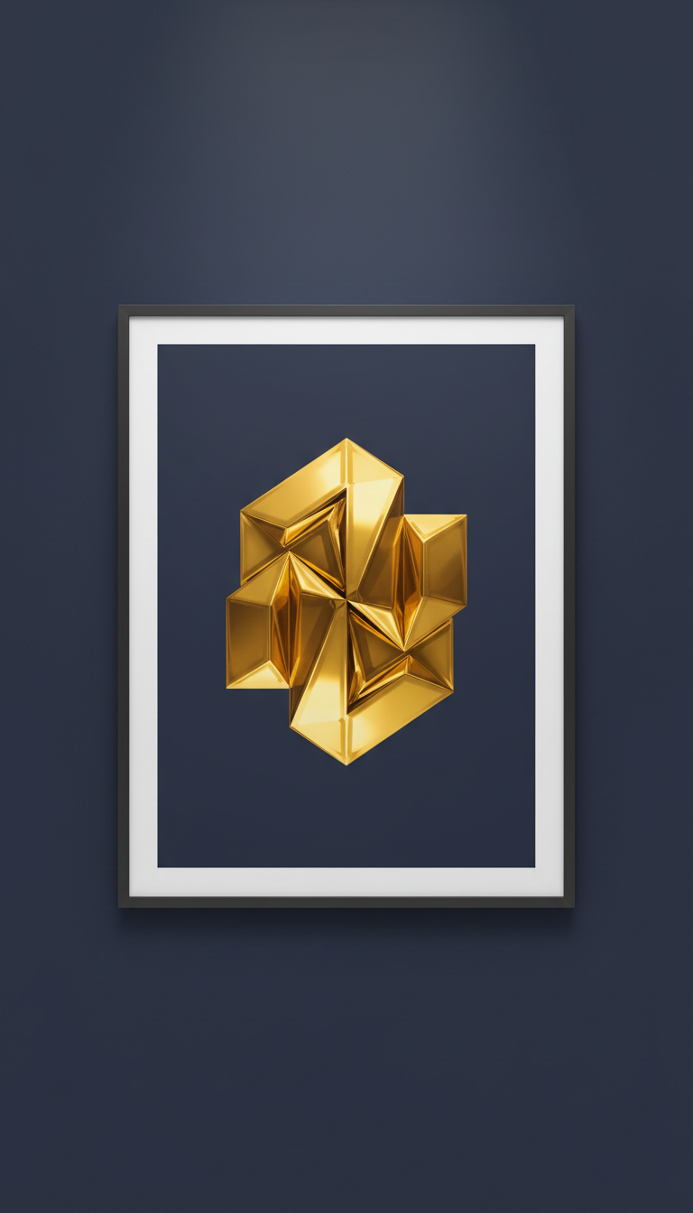 Vibrant Gold Minimalist Form Print