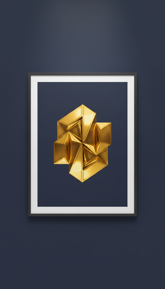 Vibrant Gold Minimalist Form Print