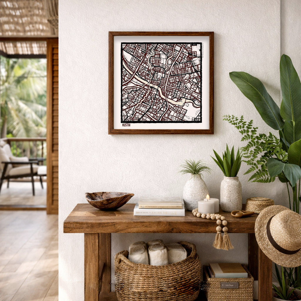 Austin TX City Map Art - Collector Edition  - Digital Fine Art Print