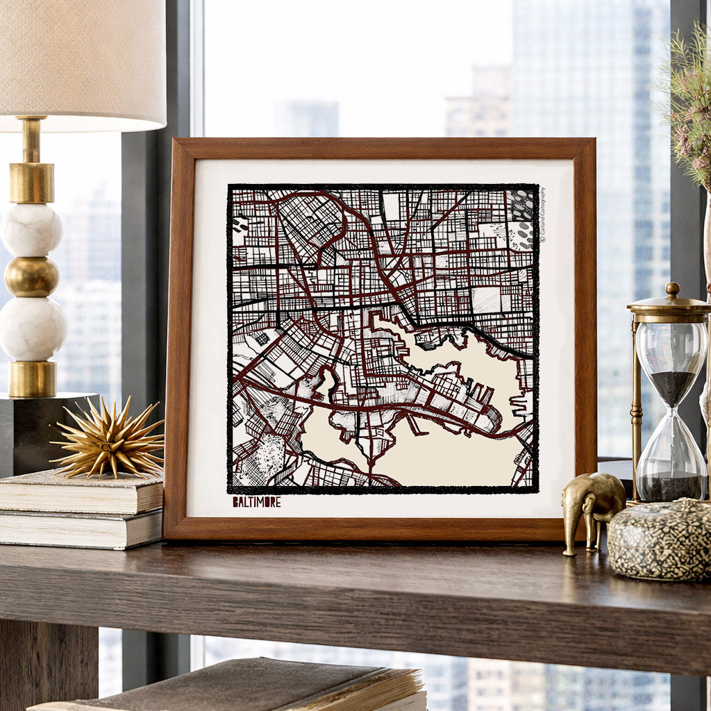 Baltimore MD City Map Art - Collector Edition  - Digital Fine Art Print