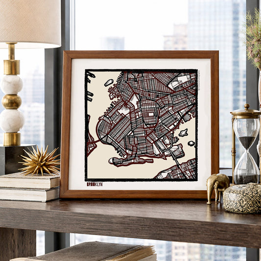 Brooklyn NY City Map Art - Collector Edition  - Digital Fine Art Print