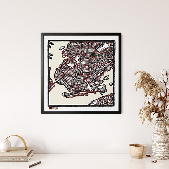 Brooklyn NY City Map Art - Collector Edition  - Digital Fine Art Print