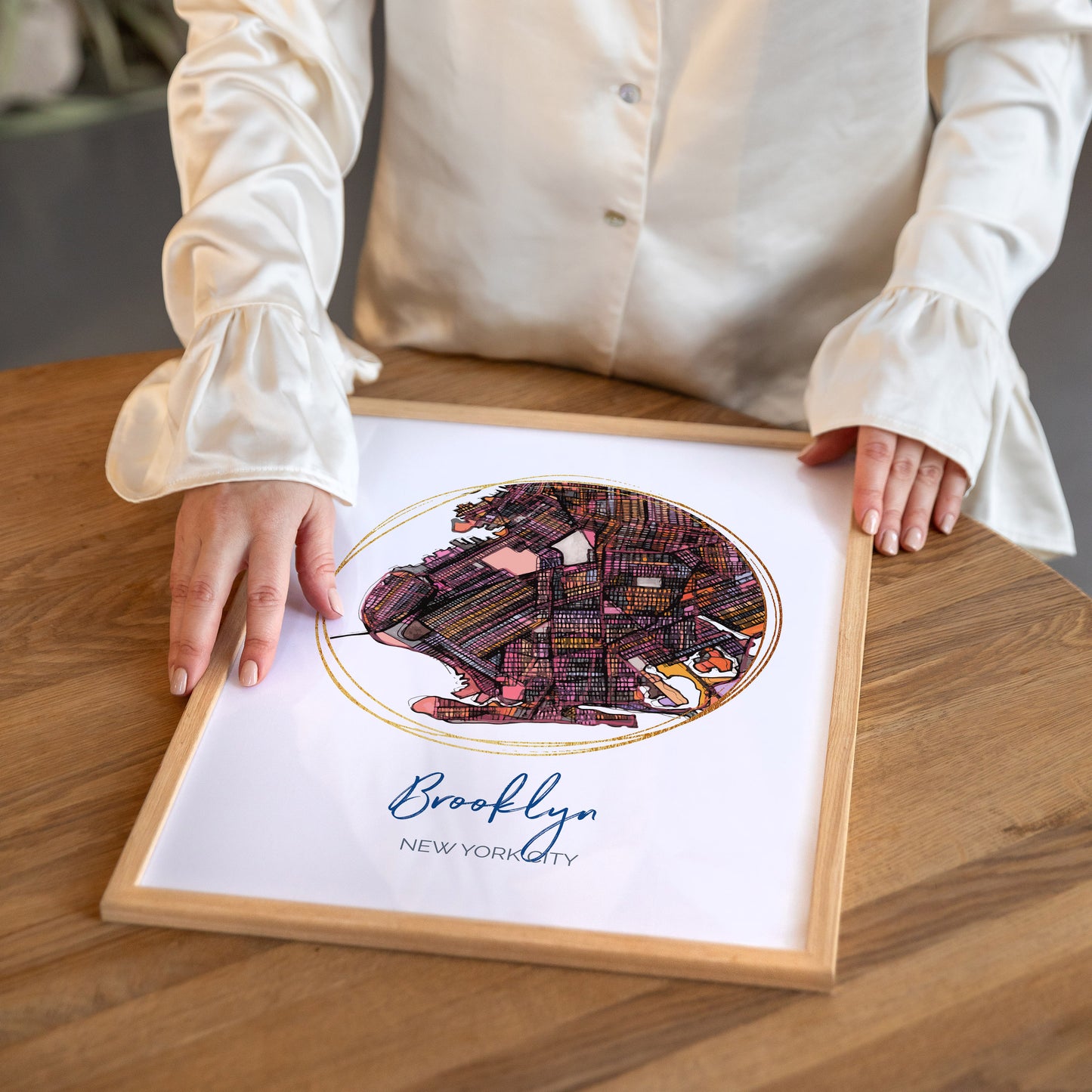 Brooklyn NYC Map Art - Digital Fine Art Print. Full Color.