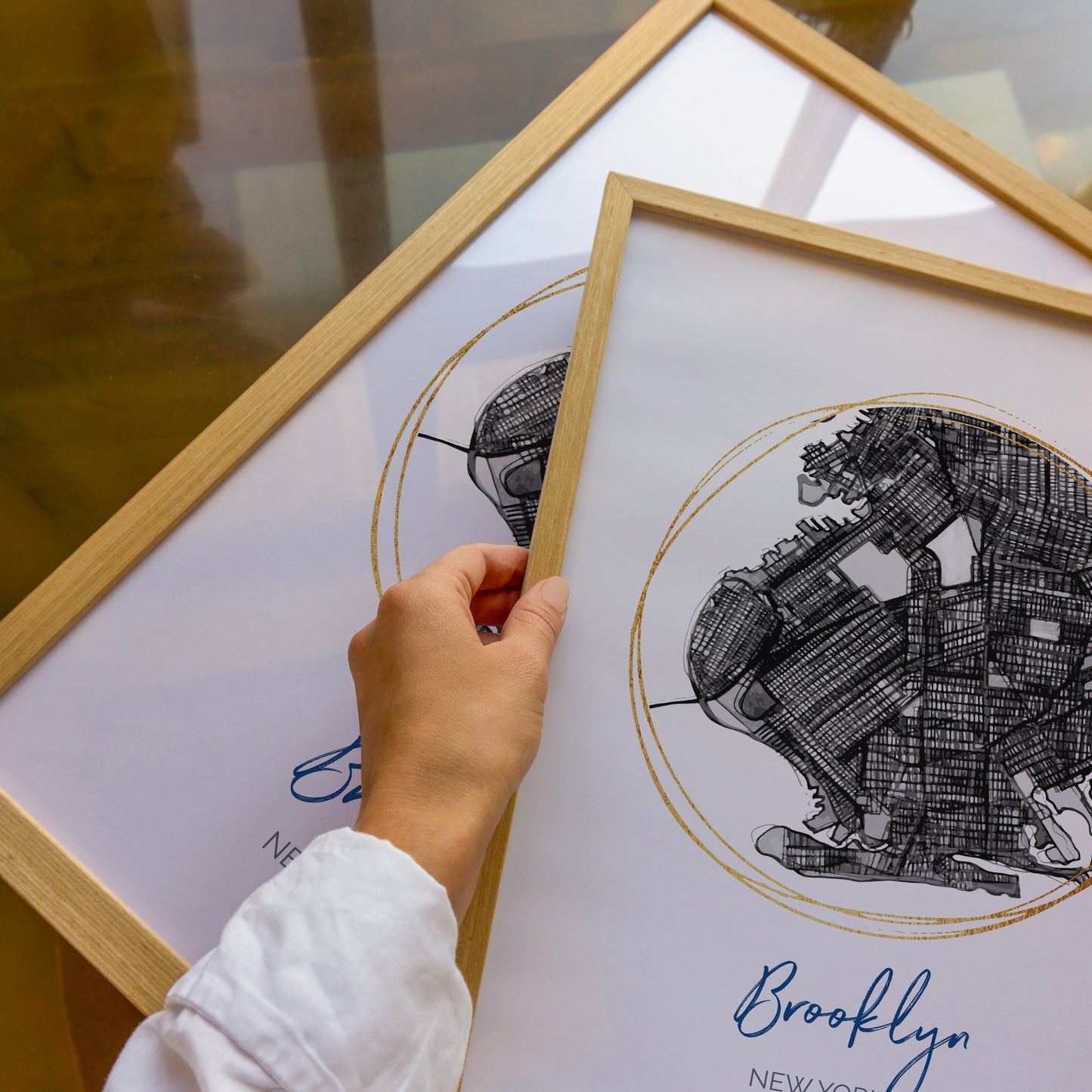 Brooklyn NYC Map Art - Digital Fine Art Print.  Black & White