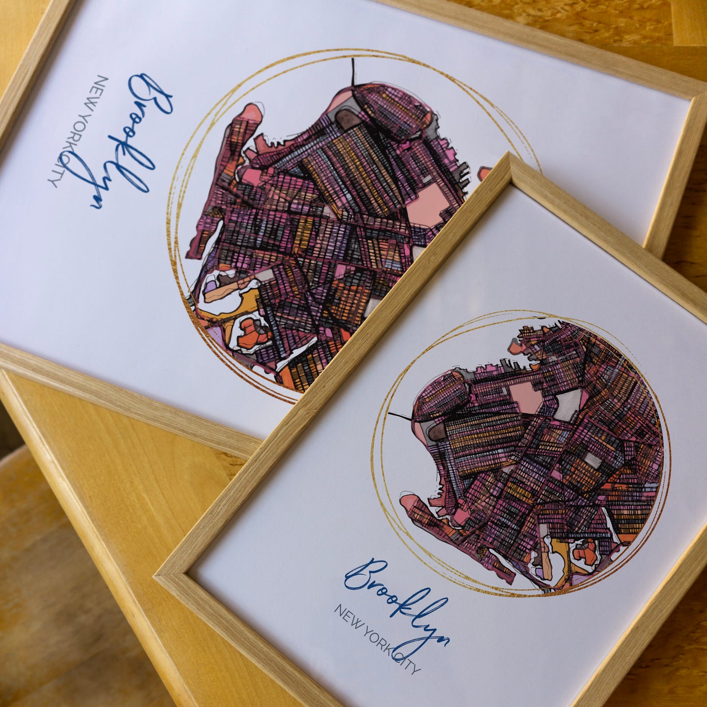 Brooklyn NYC Map Art - Digital Fine Art Print. Full Color.