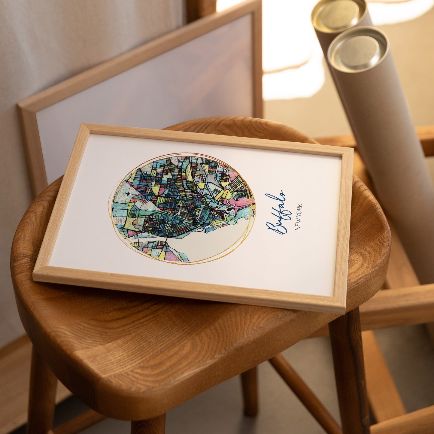 Buffalo NY Map Art - Digital Fine Art Print. Full Color.