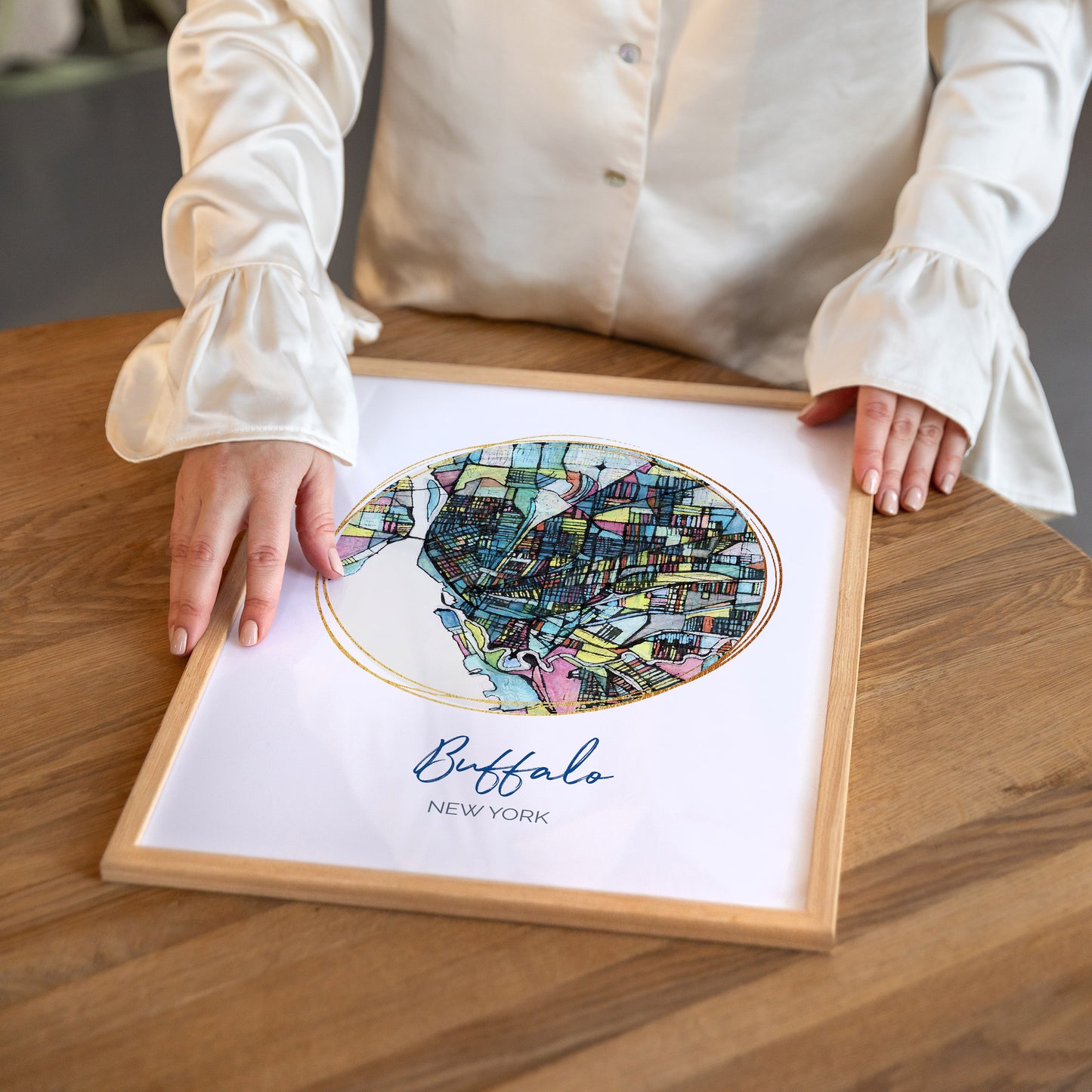 Buffalo NY Map Art - Digital Fine Art Print. Full Color.