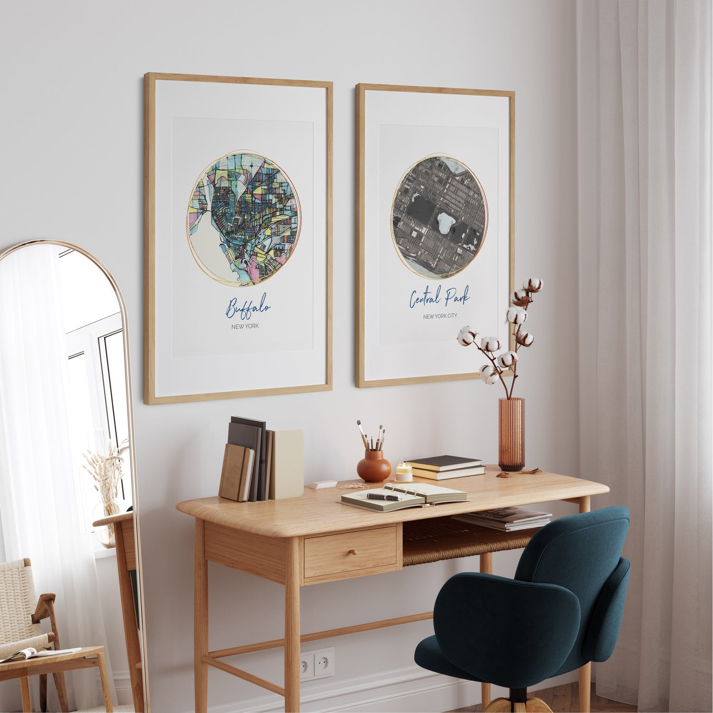 Buffalo NY Map Art - Digital Fine Art Print. Full Color.