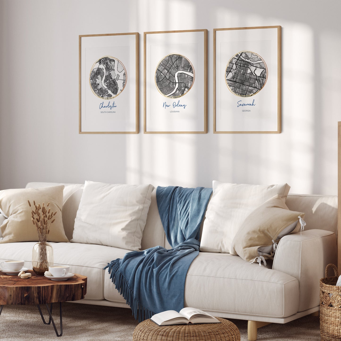 Charleston SC Map Art - Digital Fine Art Print.  Black & White