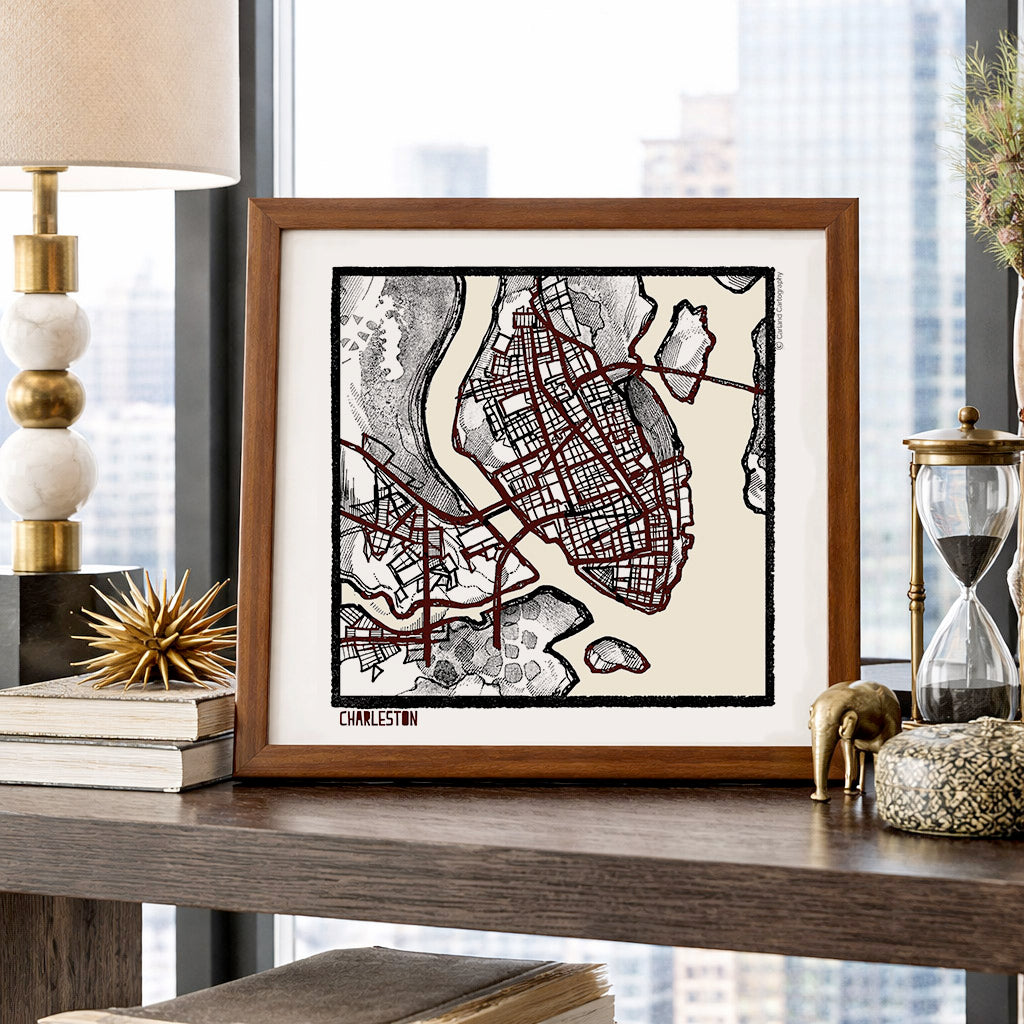 Charleston SC City Map Art - Collector Edition  - Digital Fine Art Print