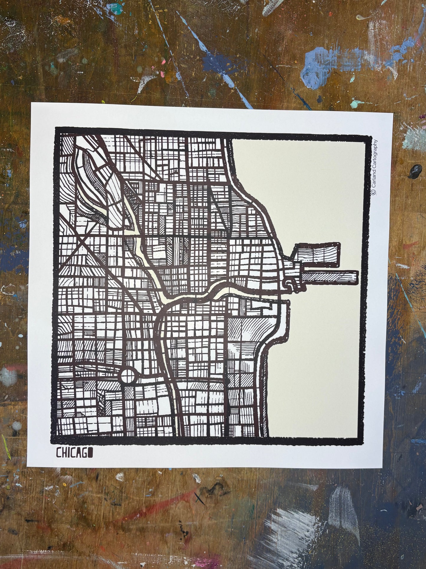 Chicago IL City Map Art - Collector Edition  - Digital Fine Art Print