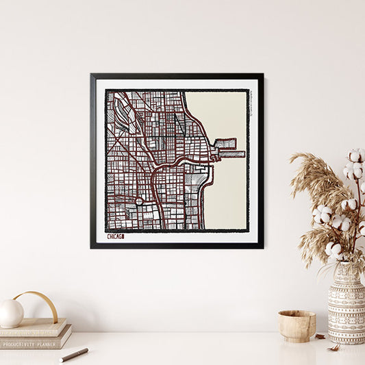 Chicago IL City Map Art - Collector Edition  - Digital Fine Art Print