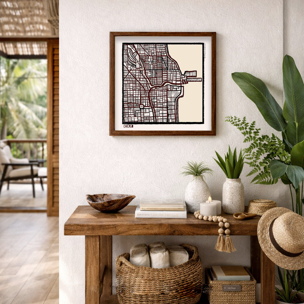 Chicago IL City Map Art - Collector Edition  - Digital Fine Art Print