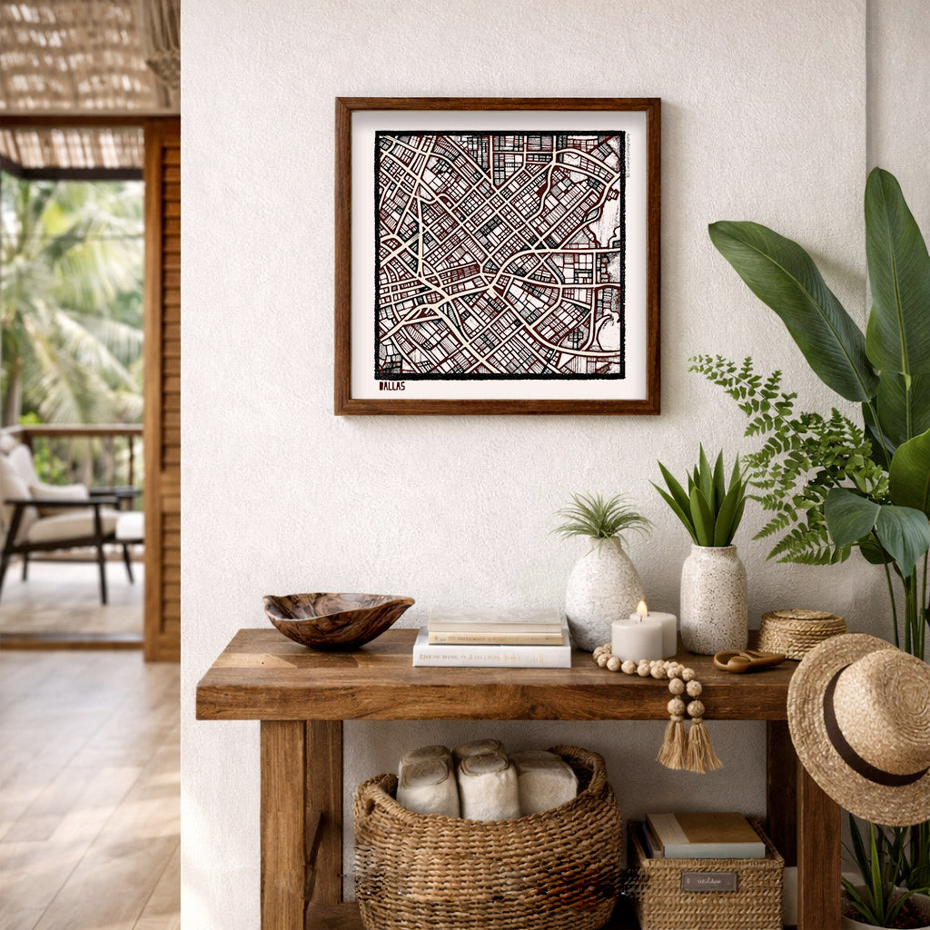 Dallas TX City Map Art - Collector Edition  - Digital Fine Art Print