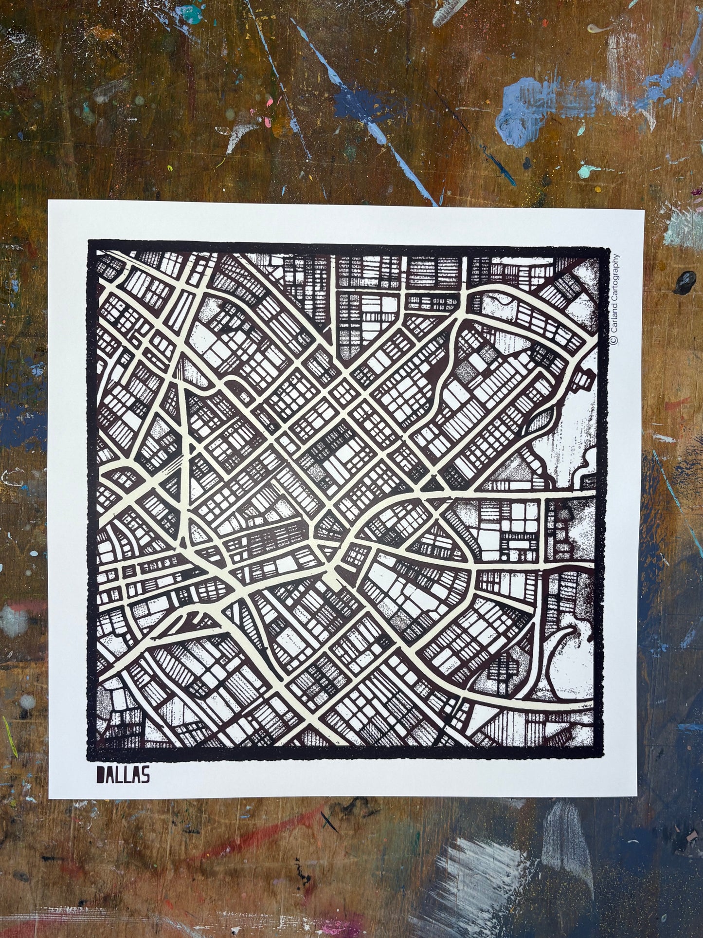 Dallas TX City Map Art - Collector Edition  - Digital Fine Art Print