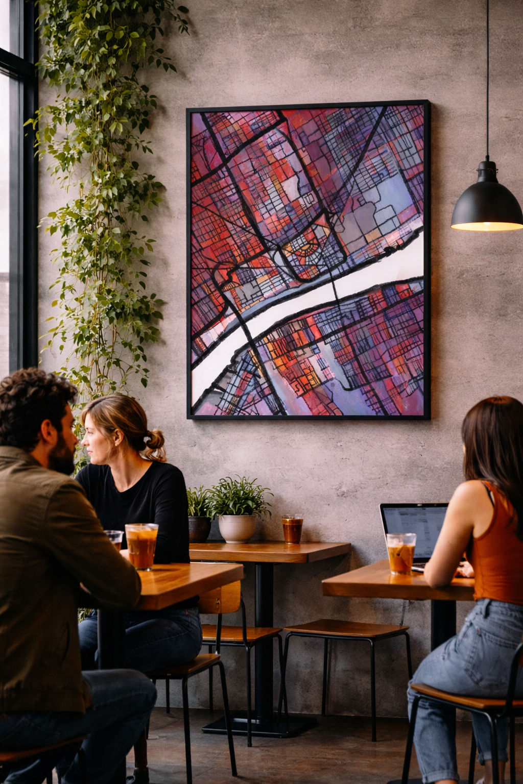 Detroit MI Map Art - Commercial License