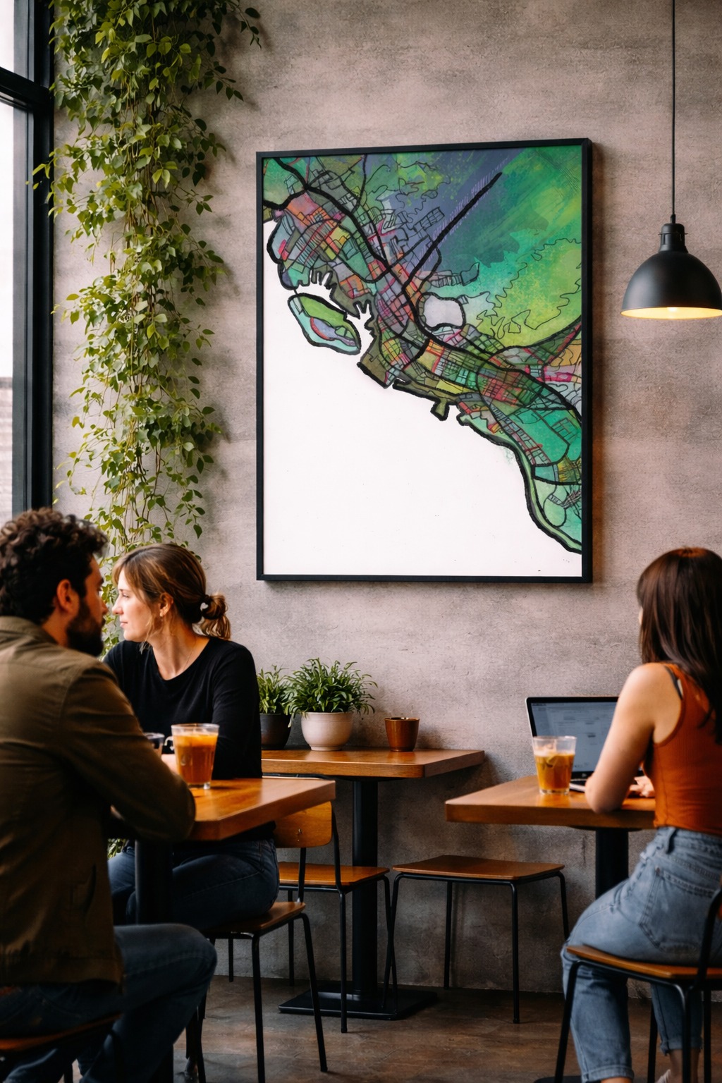 Honolulu HI Map Art - Commercial License