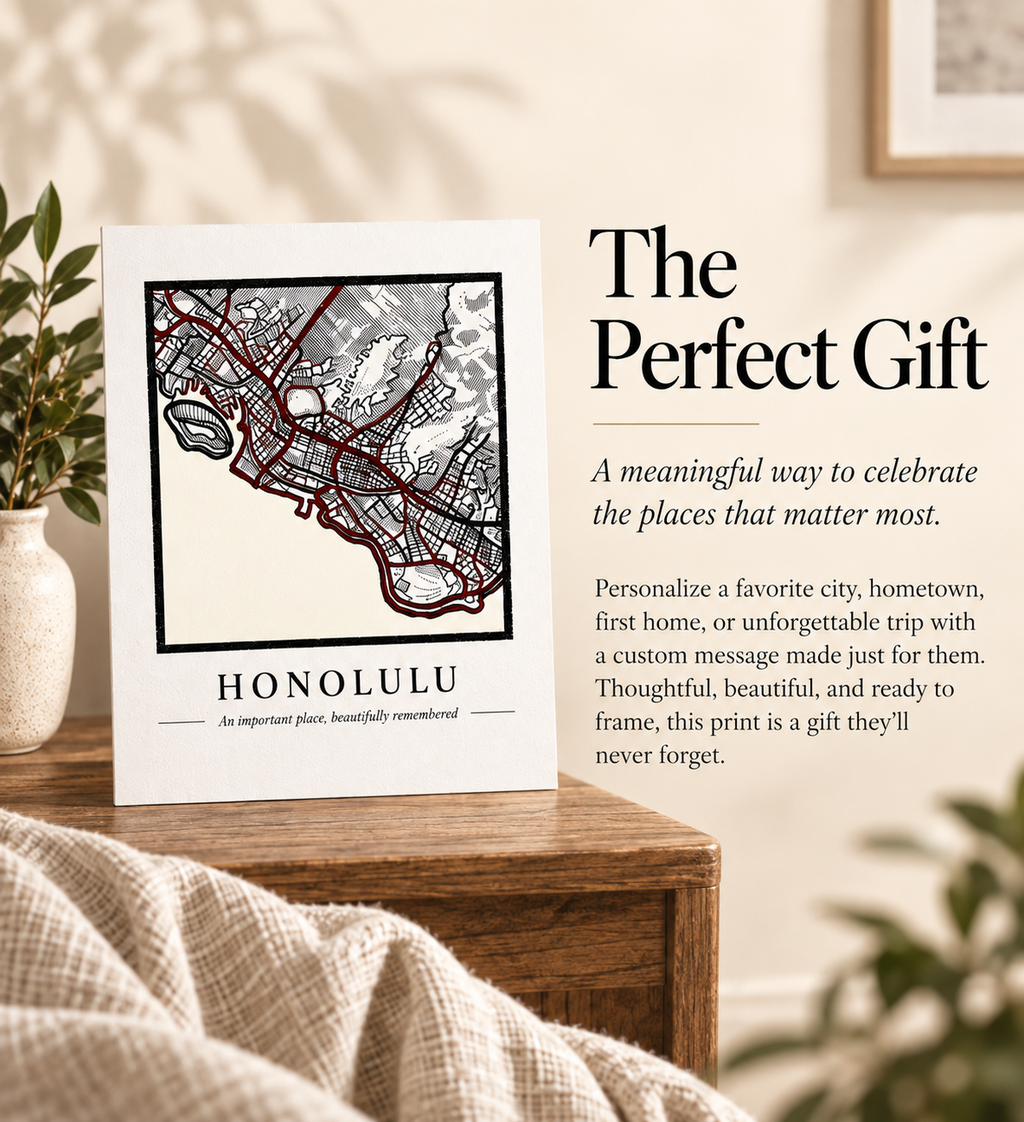 The Place That Matters. Personalized Map Print - VERTICAL 11x14"