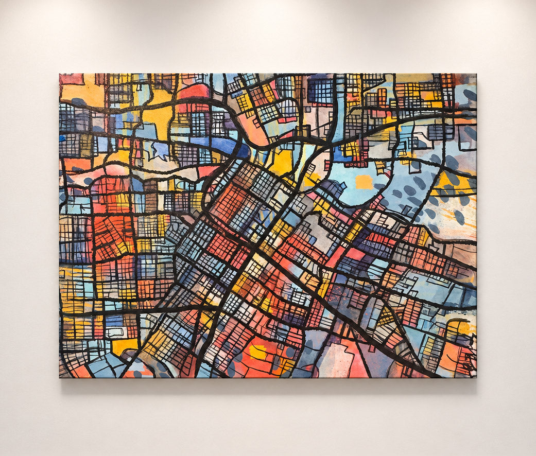 Houston, TX - 30x40" Canvas Print