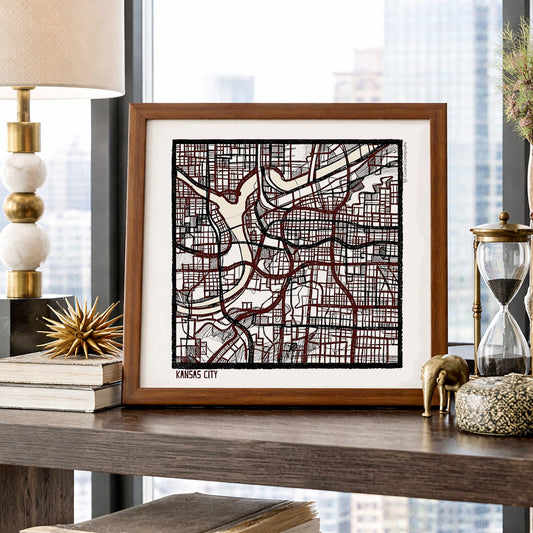 Kansas City MO City Map Art - Collector Edition  - Digital Fine Art Print