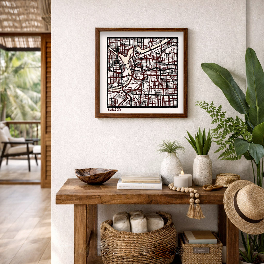 Kansas City MO City Map Art - Collector Edition  - Digital Fine Art Print
