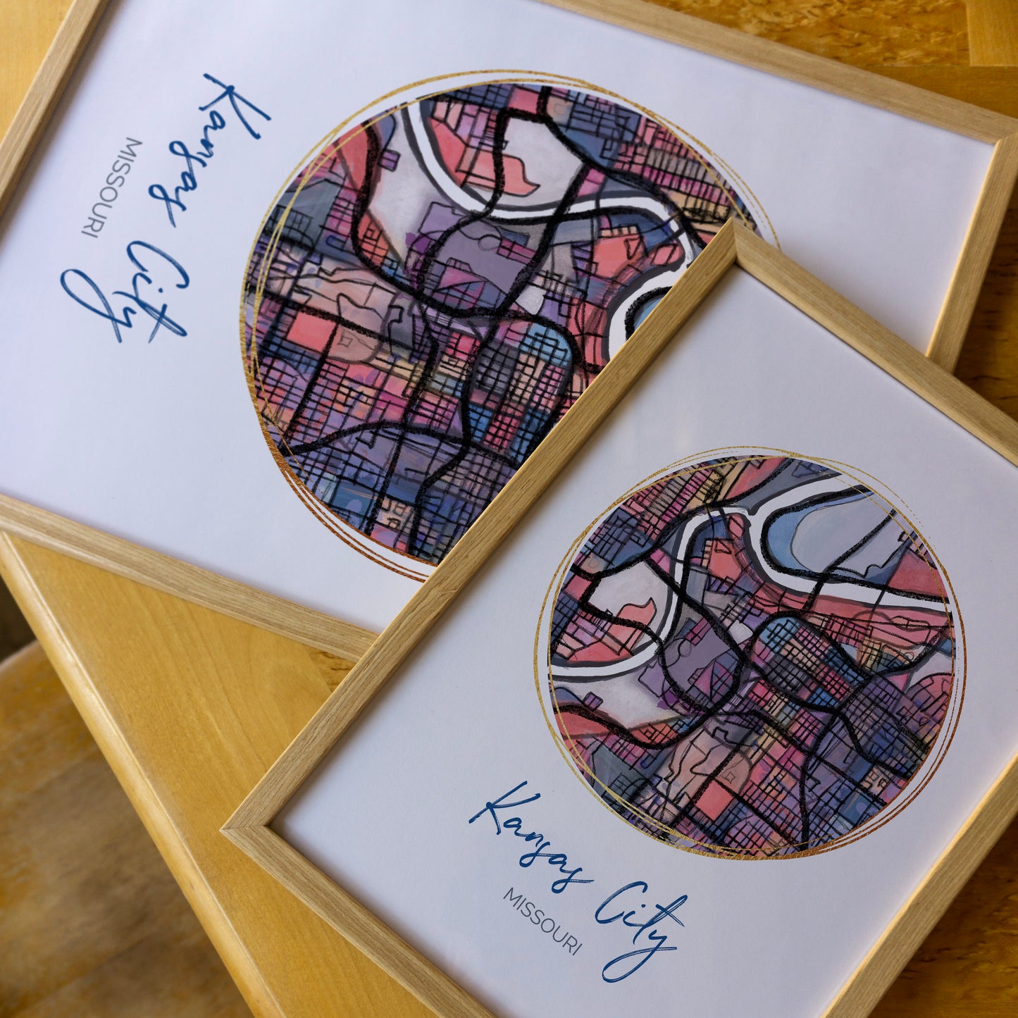 Kansas City MO Map Art - Digital Fine Art Print. Full Color.