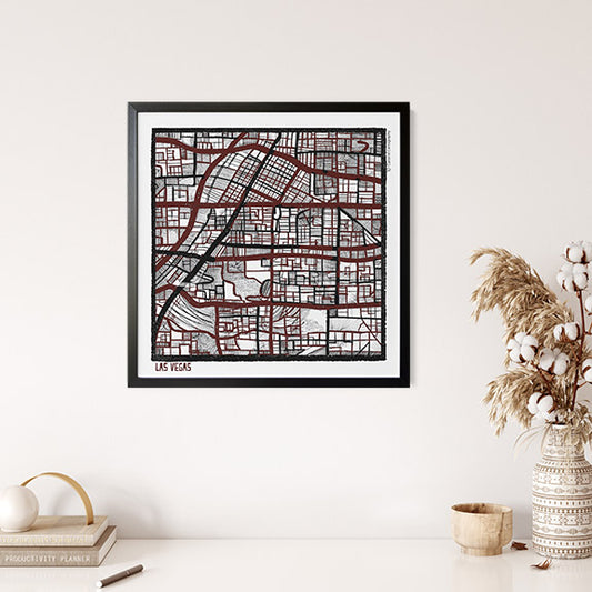Las Vegas NV City Map Art - Collector Edition  - Digital Fine Art Print