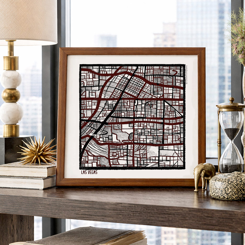 Las Vegas NV City Map Art - Collector Edition  - Digital Fine Art Print