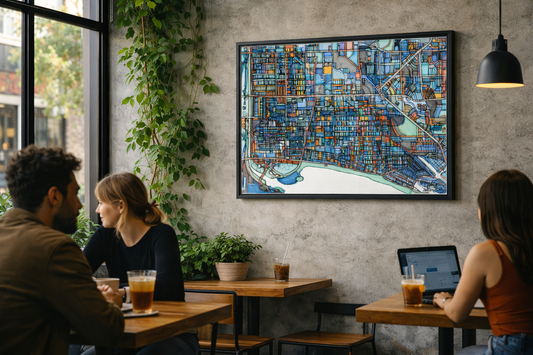Long Beach CA Map Art - Commercial License