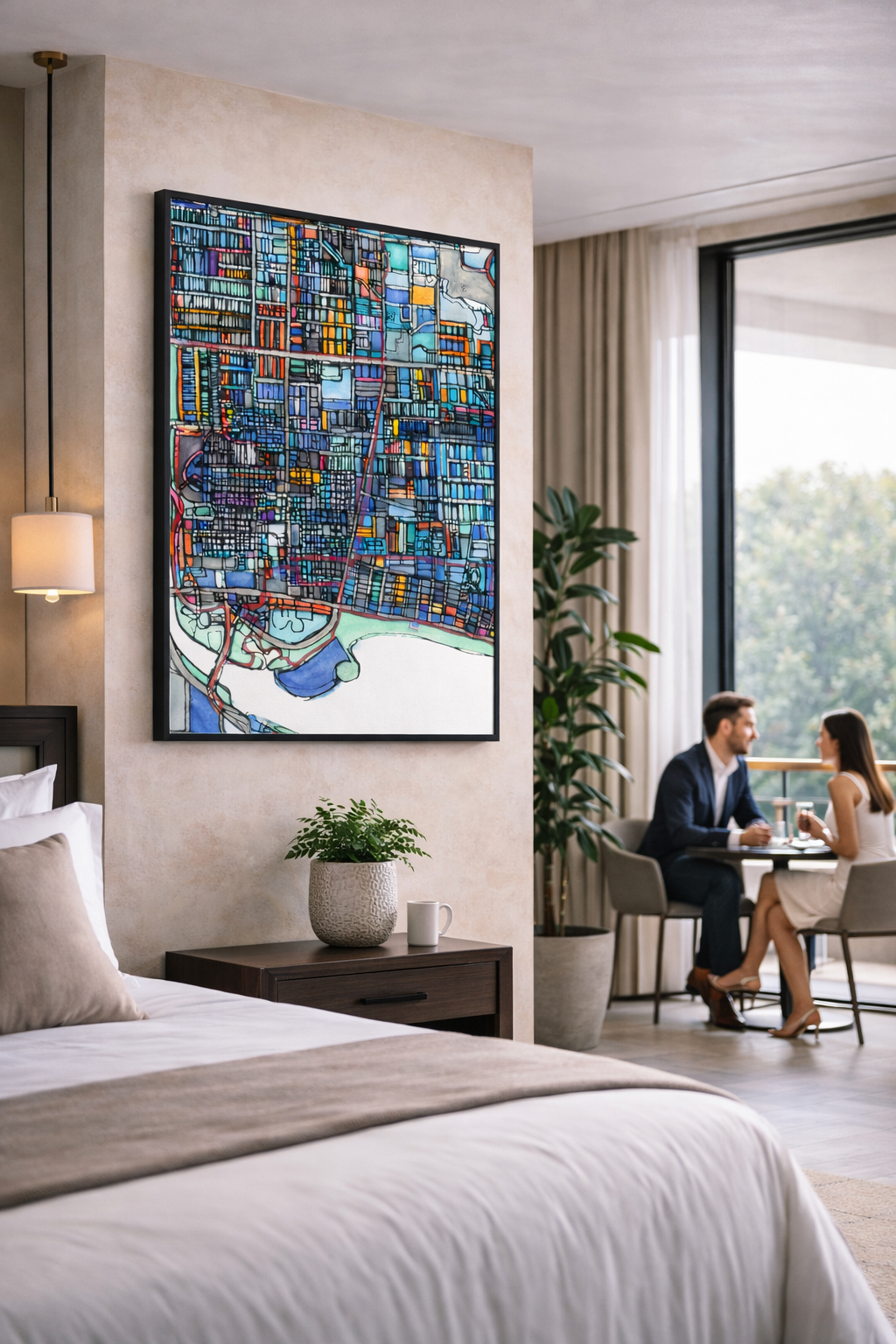 Long Beach CA Map Art - Commercial License