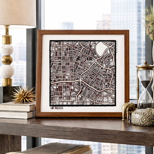 Los Angeles CA City Map Art - Collector Edition  - Digital Fine Art Print