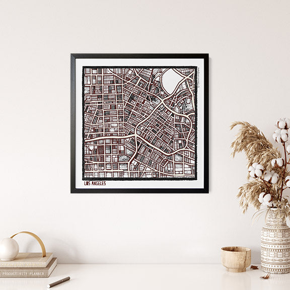 Los Angeles CA City Map Art - Collector Edition  - Digital Fine Art Print