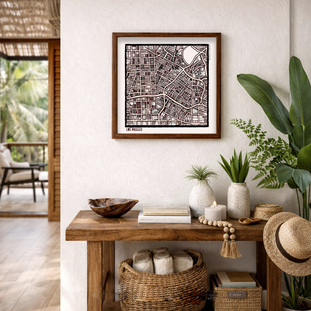 Los Angeles CA City Map Art - Collector Edition  - Digital Fine Art Print