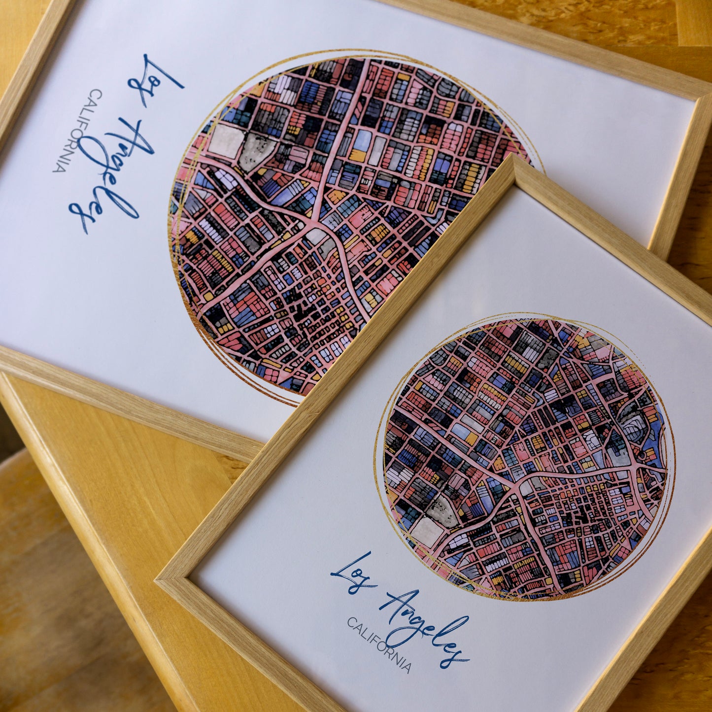 Los Angeles CA Map Art - Digital Fine Art Print. Full Color.